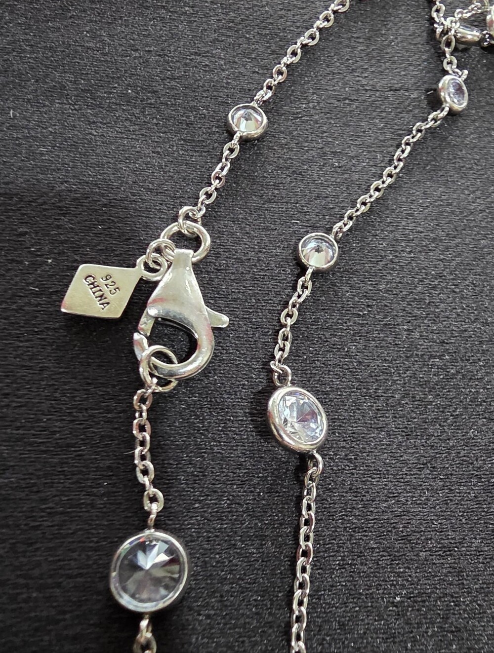Silpada Scattered Stars N2152 Sterling Silver CZ 32" Station Necklace - Picture 6 of 11